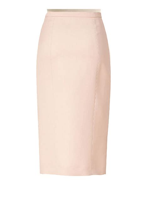 Peach Pencil Skirt With Front Split Fully Lined Custom Made To Fit