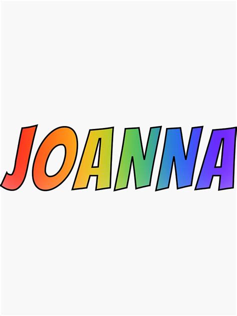 Joanna First Name Rainbow Gradient Pattern Sticker By Aponx Redbubble