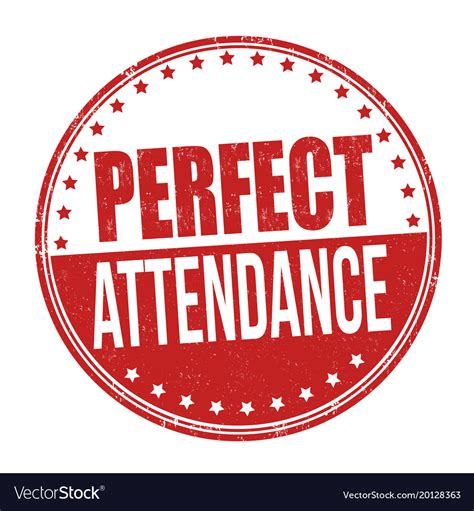Perfect Attendance Grunge Rubber Stamp Royalty Free Vector