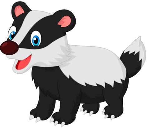 Standing Badger Cartoon Character Vector Illustration