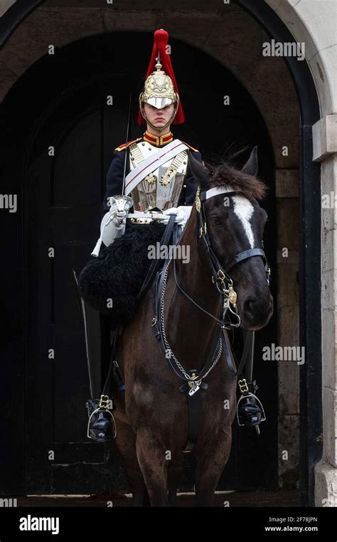 A Mounted Trooper Of The Household Cavalry At Horse Guards Whitehall