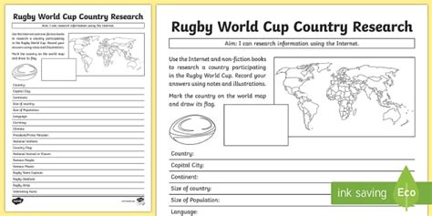 Rugby World Cup Country Fact File Teacher Made Twinkl