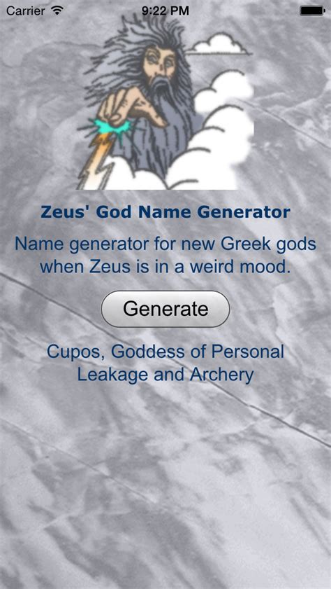 App Shopper Zeus Greek God Name Generator Entertainment