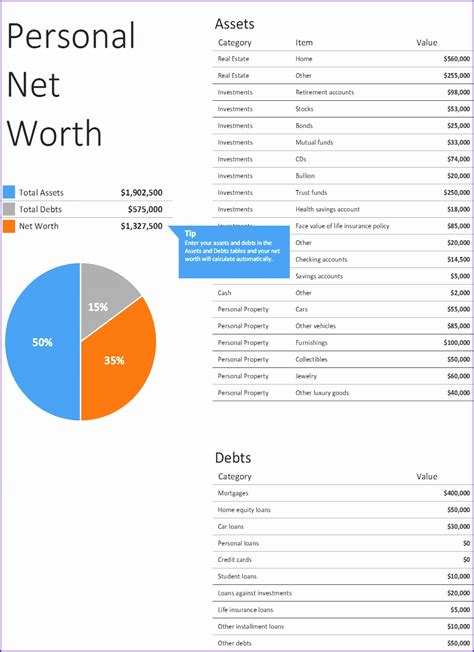 12 Net Worth Excel Template Excel Templates