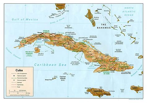 Large Detailed Relief And Political Map Of Cuba Cuba Large Detailed
