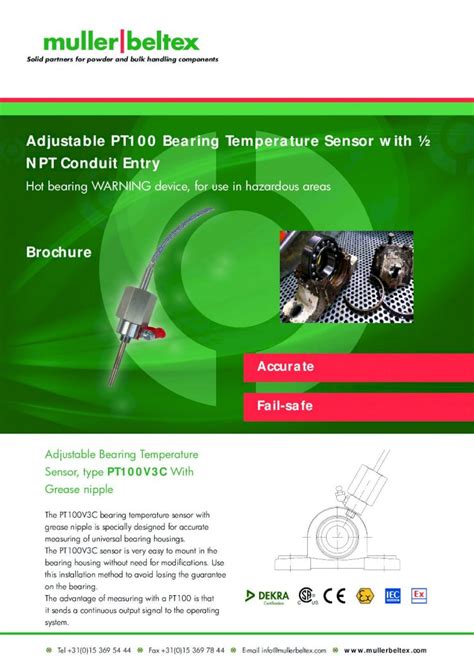 Pdf Adjustable Pt100 Bearing Temperature Sensor With ½ Npt