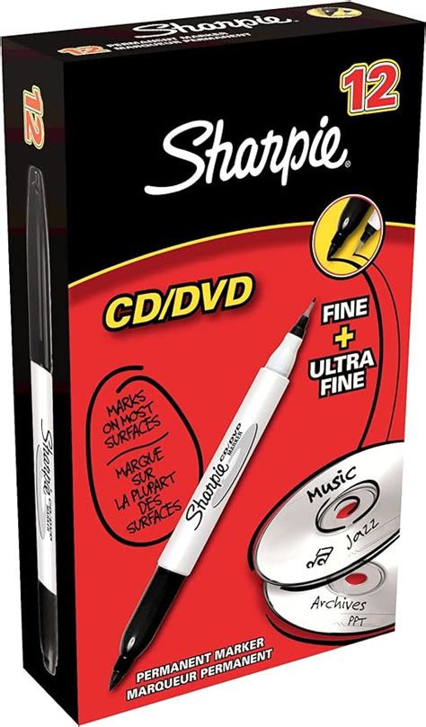 Sharpie Cddvd Permanent Marker With Fine And Ultra Fine Tip Black