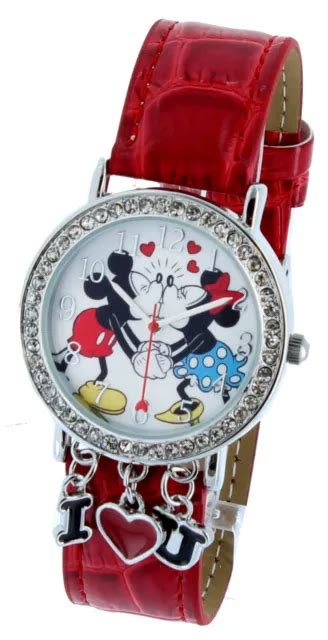 Disney Mickey And Minnie I Love You Kissing Watch With Charms Mck1268