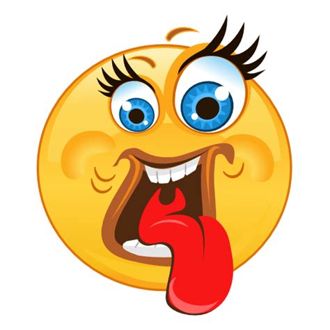 Crazy Wide Eyes Tongue Out Emoji Sticker png image