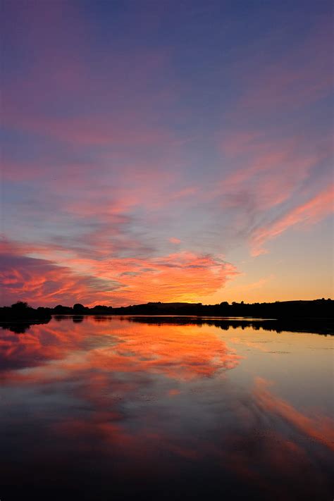 Lake Sunset Reflection Water Hd Phone Wallpaper Peakpx