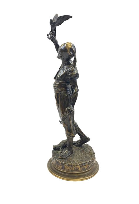 Bronze Sculpture By Pierre Jules Mène The Arab Falconer For Sale At
