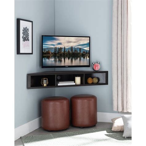 French Floating Corner Tv Stand For Tvs Up To 55 In 2020 Corner Tv