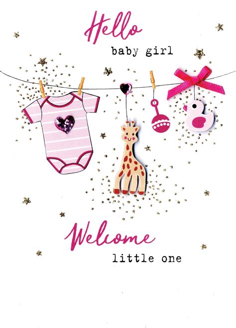 Hello Baby Girl Welcome Little One Irresistible Greeting Card Cards