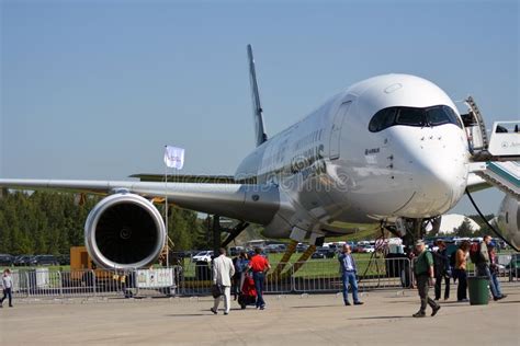 Airplane Airbus A350 900 Xwb At Maks International Aerospace Salon Maks