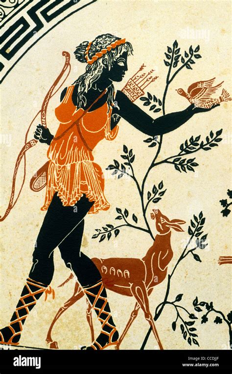 Artemis Dea Greca Della Caccia Animali Selvatici Deserto Assegni Di