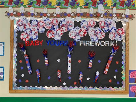 Firework Bulletin Board 4th Of July Fireworks Preschool Bulletin