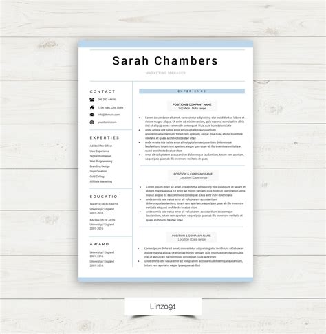Two Page Resume Template Word Resume Ideas