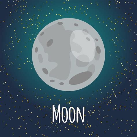 Ilustración planeta luna Vector Premium