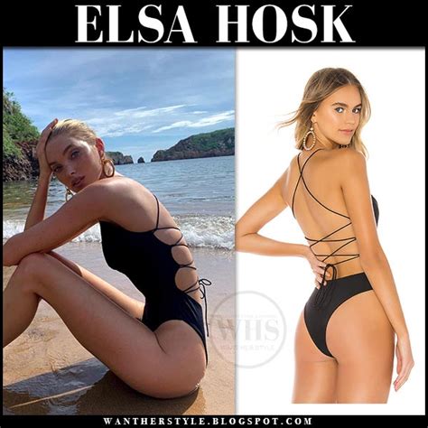 Elsa Hosk In Black Strappy Swimsuit In Mexico On July 21 ~ I Want Her Style What Celebrities
