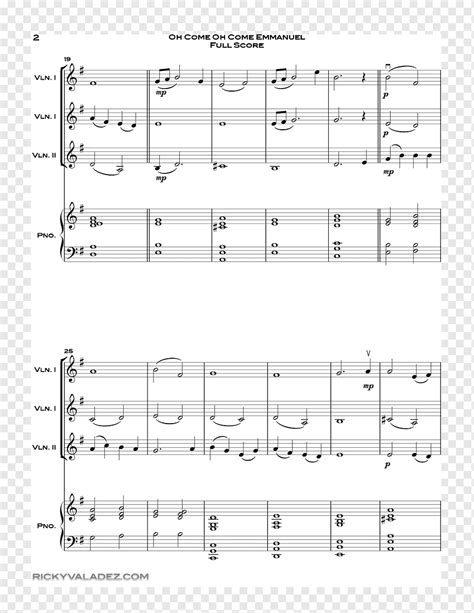 Sheet Music O Come O Come Emmanuel Violin Cello Sheet Music Angle