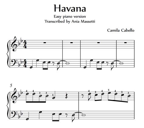 The makingmusicfun.net sheet music collection includes 600+ original arrangements of famous composer masterworks, traditional songs, classic pop/rock songs, bible songs and hymns, christmas carols, and. Havana - Camila Cabello - easy piano sheet music with letters and finger numbers! - Ania ...