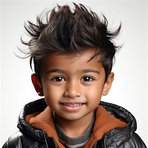 Premium Ai Image Daring 5yearold Indian Boy With A Smirk