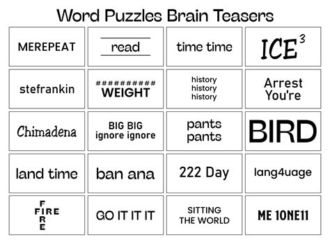 Tricky Rebus Puzzles With Answers Printable