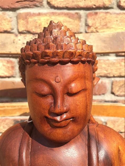 Wooden Meditating Thai Buddha Statue Figure 30 Cm Fairtrade Praying 1