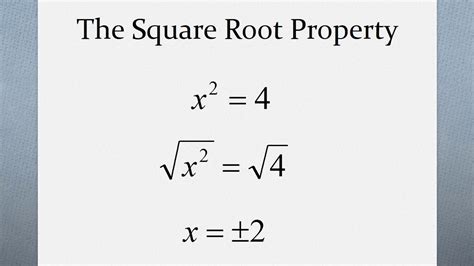 Solving Quadratic Equations Square Root Property Youtube