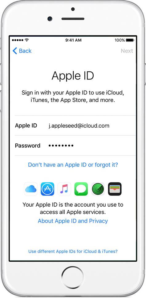 At the top of the itunes window or click continue. Sign in with your Apple ID on a new device - Apple Support