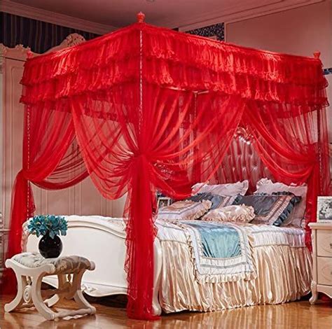 Princess canopy bed twin, sheerscrib canopy update your princesss carriage canopy etsy is the embellished heart scroll work bed every little princess emily carriage twin bed canopy princess. Mengersi 4 Corner Poster Princess Bedding Curtain Canopy ...