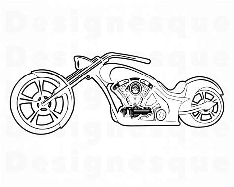Chopper Motorcycle Outline Svg Motorcycle Svg Motorcycle Etsy
