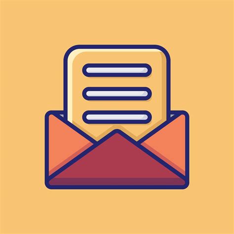 Email Vector Icon Illustration Flat Cartoon Style Suitable For Web