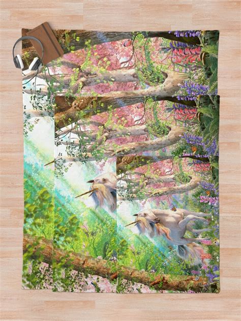 Unicorn Enchanted Forest Throw Blanket For Sale By Davidpenfound