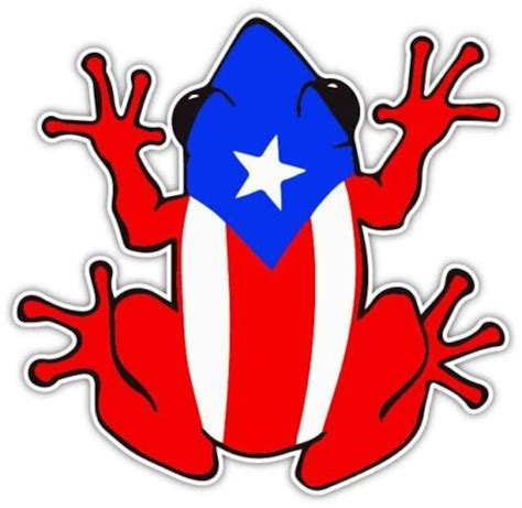 Puerto Rico Flag Frog Coqui Vinyl Sticker Decal Car Truck Etsy