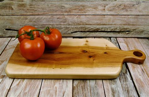 Sugar Maple Wood Cutting Board With Handle Cheese Board Wedding