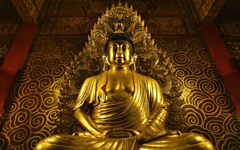 Gold Colored Gautama Buddha Statue HD Wallpaper Wallpaper Flare