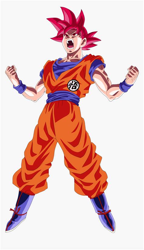 Goku Super Saiyan God Red Drawing Super Saiyan God Goku Power Up Hd