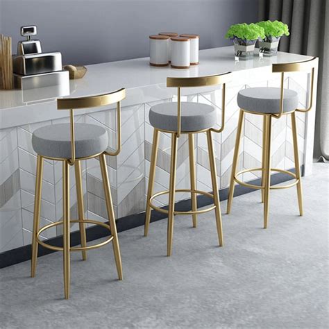 Attractive Bar Stool For Home Furniture With Golden Black And White Foot