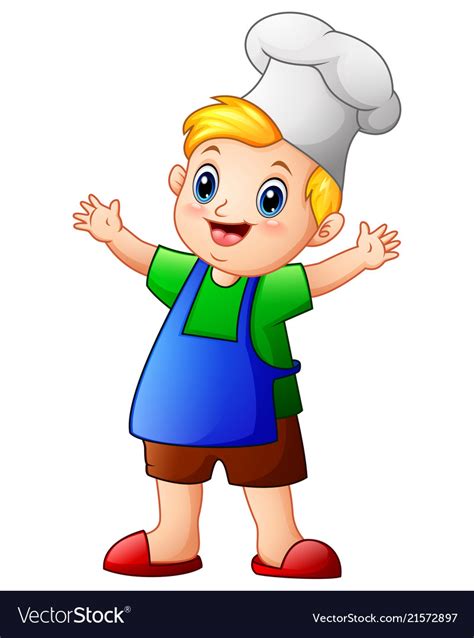 Little Boy Chef Cartoon Royalty Free Vector Image