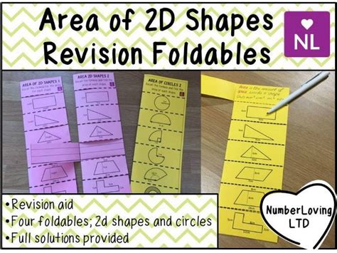 Area Of 2d Shapes Revision Foldables Teaching Resources