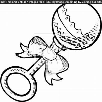 Rattle Coloring Dummy Drawing Bottle Clipart Pages