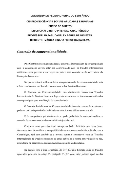 De Que Forma é Exercido O Controle De Convencionalidade