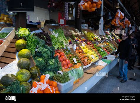 Tasty Fresh Vegetables And Fruit Sold At Mercado De San Miguel Local