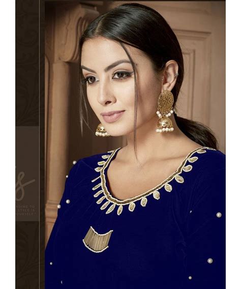 Blue Velvet Punjabi Suits Vasu Sarees 3457597