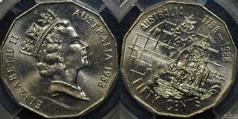 1988 First Fleet Bicentenary Fifty Cent Coin