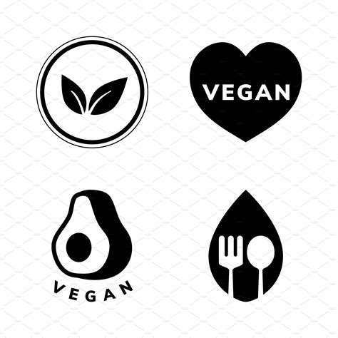 Collection Of Vegan Icon Vectors Graphics Creative Market