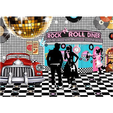 Download 50s Rock N Roll Diner Backdrop Party Decoration Photography