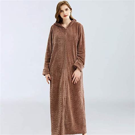 Dpkdbn Ladies Dressing Gown Winter Flannel Long Bathrobe Women Warm