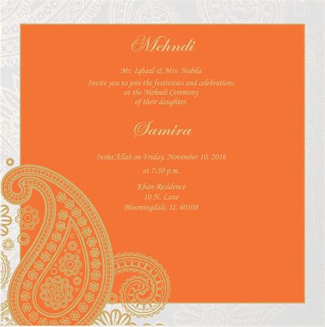 We believe that a reliable invitation card maker is your ideal online solution for every occasion. Wedding Invitation Wording For Mehndi Ceremony | Mehndi ...